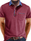 Men's Full Size Contrast Collar Pocket Polo Shirt Plus Size nicholesgifts