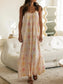 Printed Maxi Lounge Dress with Ruffled Hem nicholesgifts