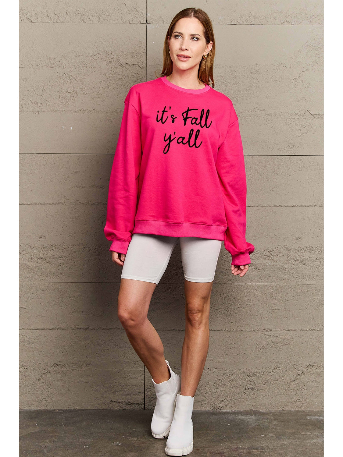 Simply Love Full Size IT'S FALL Y'ALL Graphic Sweatshirt nicholesgifts