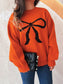 Bow Pattern Casual Long Sleeve Sweater nicholesgifts