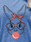 Easter Bunny Graphic Round Neck T-Shirt nicholesgifts