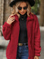 Fuzzy Pocketed Zip Up Jacket nicholesgifts