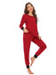 Round Neck Top and Pants Lounge Set nicholesgifts