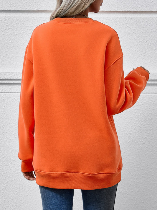 Christmas Tree Graphic Round Neck Sweatshirt nicholesgifts