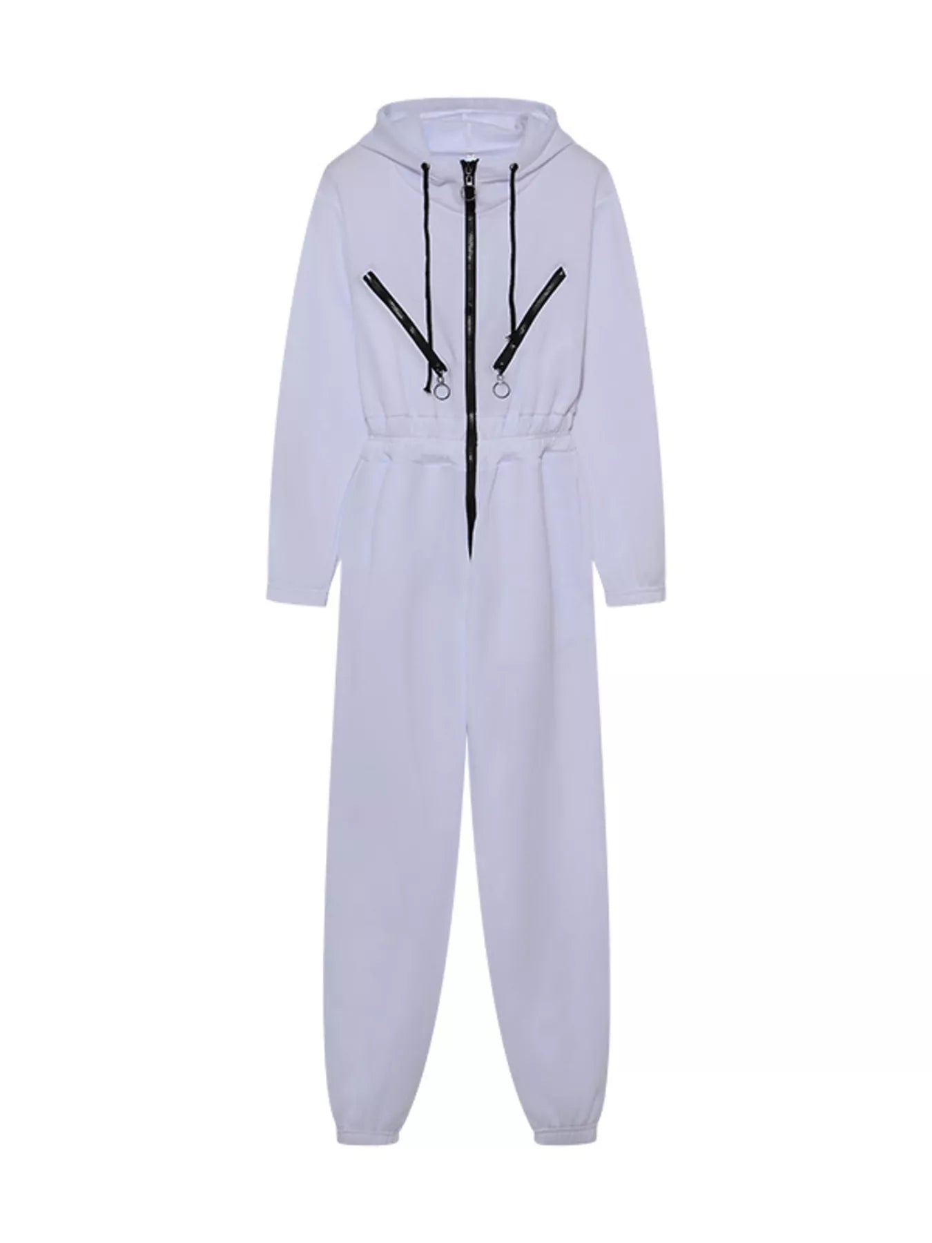 Hooded Zip-Up Long Sleeve Jumpsuit nicholesgifts