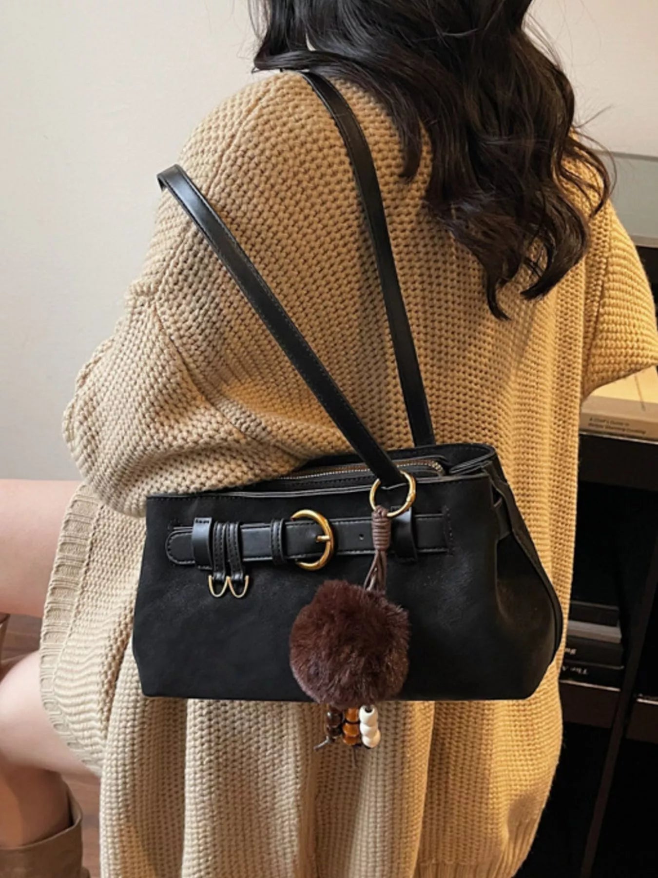 Buckle Decor Shoulder Bag nicholesgifts