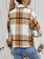 Plaid Collared Neck Jacket with Breast Pockets nicholesgifts