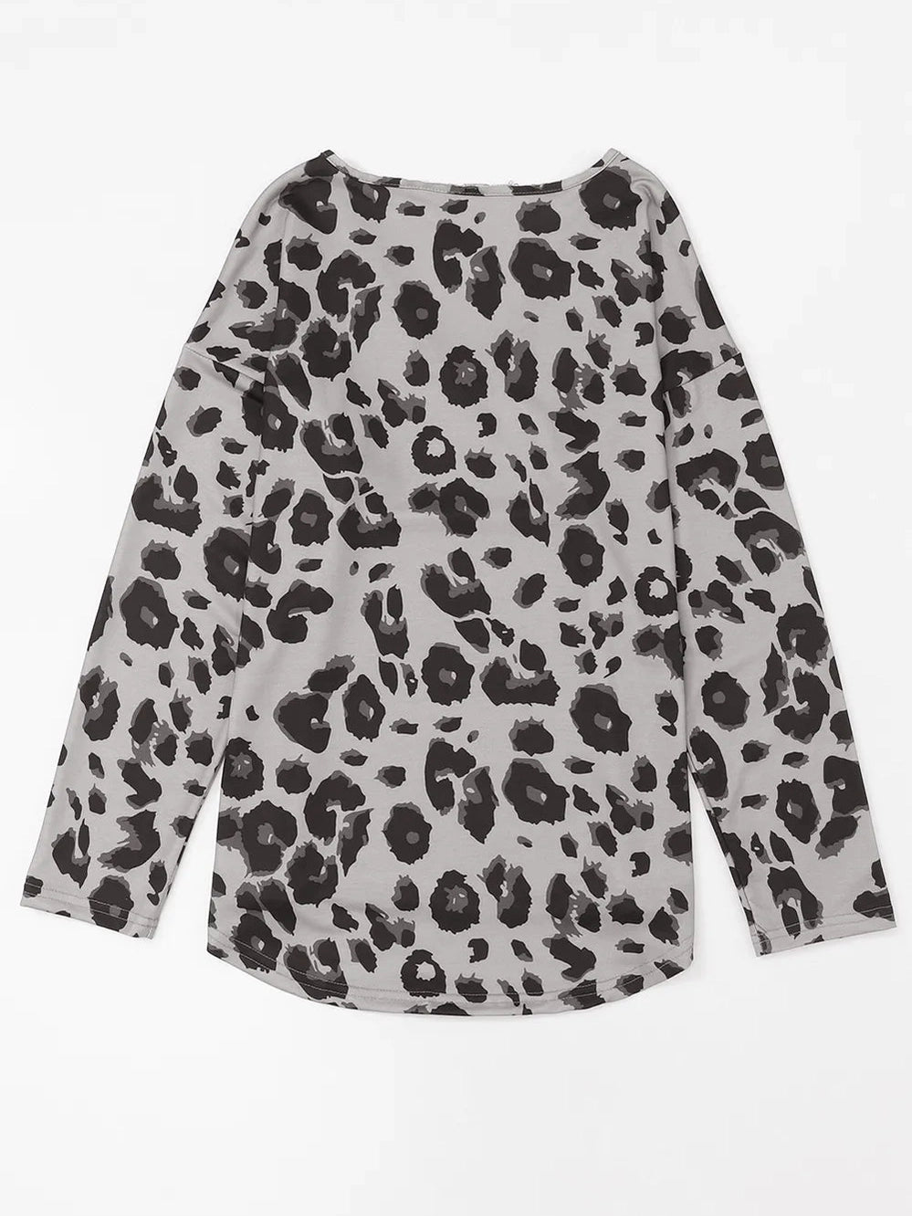 Leopard V-Neck Dropped Shoulder Blouse NicholesGifts
