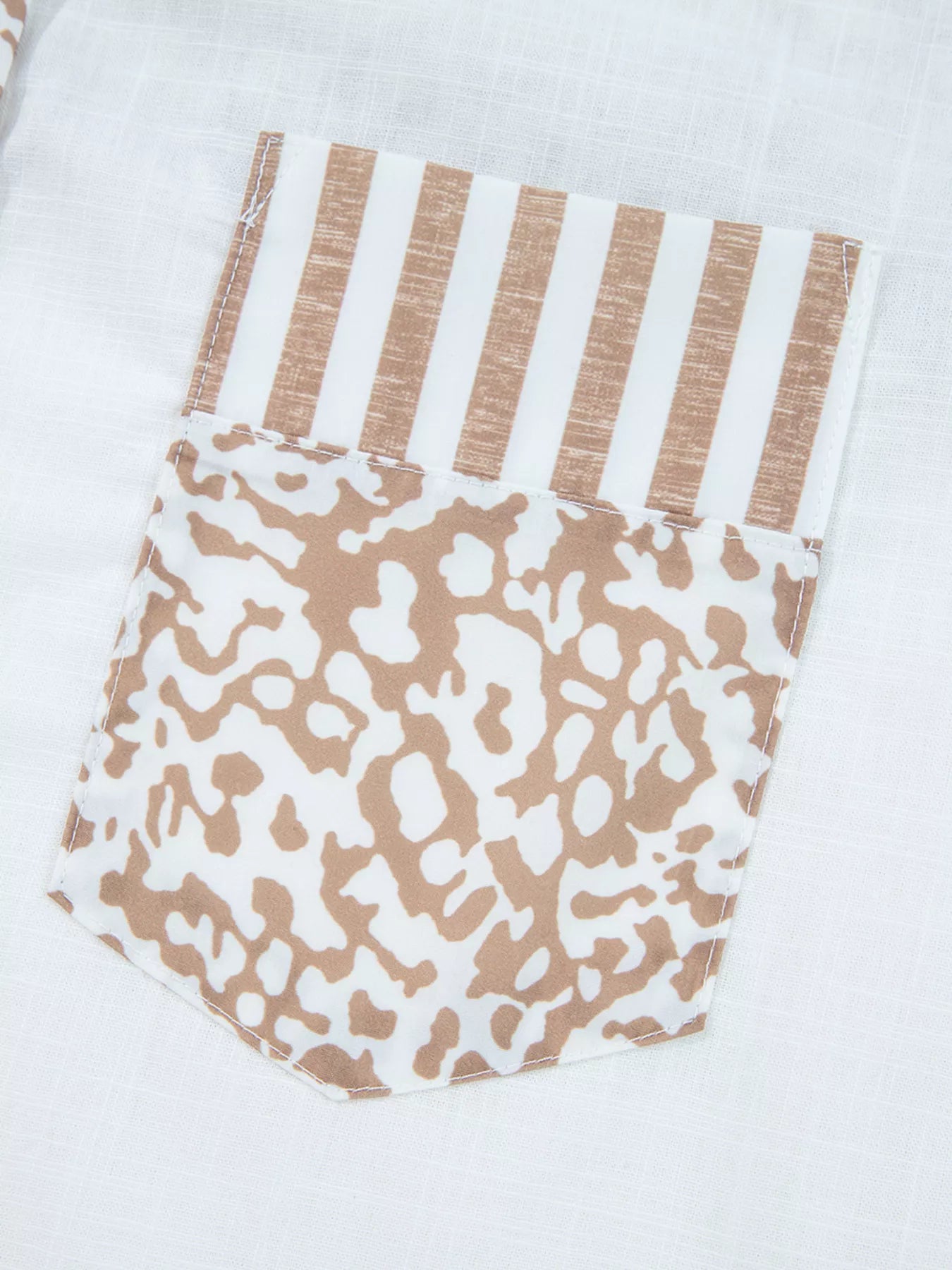 Leopard Striped Western Casual Shirt Trendsi