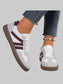 Women Striped Lace-Up Casual Sneakers nicholesgifts