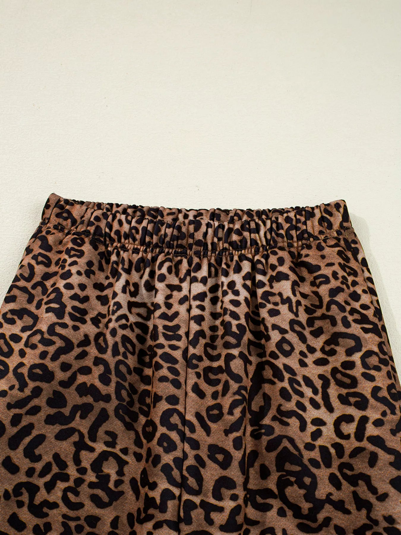 Leopard Print Contrast Trim Long Sleeve Top and Pants Set nicholesgifts