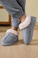 Women Faux Fur Round Toe Platform Slippers nicholesgifts