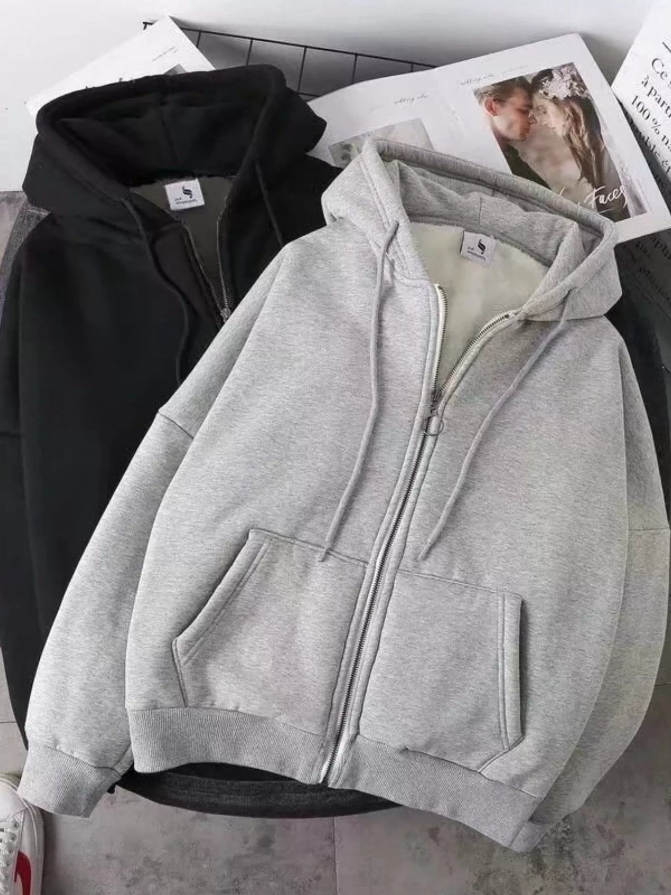 Men's Plus Size Fleece Lined Zip-Up Hoodie NicholesGifts