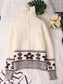 Flower Zip Collar Long Sleeve Sweater nicholesgifts