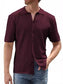 Men's Full Size Openwork Button Down Short Sleeve Shirt Plus Size nicholesgifts