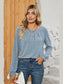 Ruched Round Neck Flounce Sleeve T-Shirt nicholesgifts