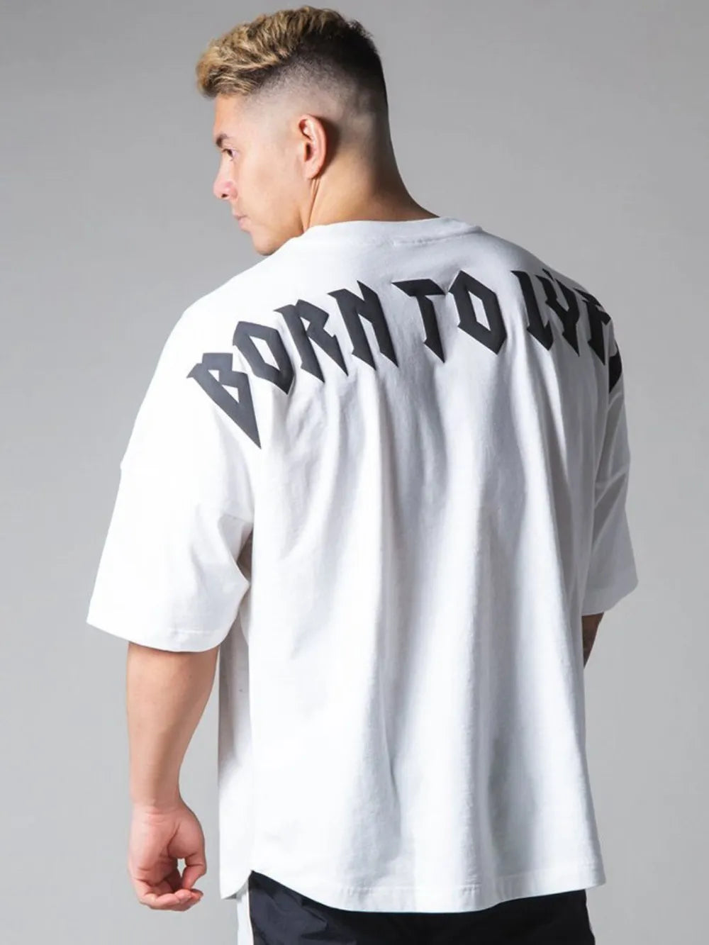 Men's Plus Size Letter Round Neck Half Sleeve T-Shirt Trendsi