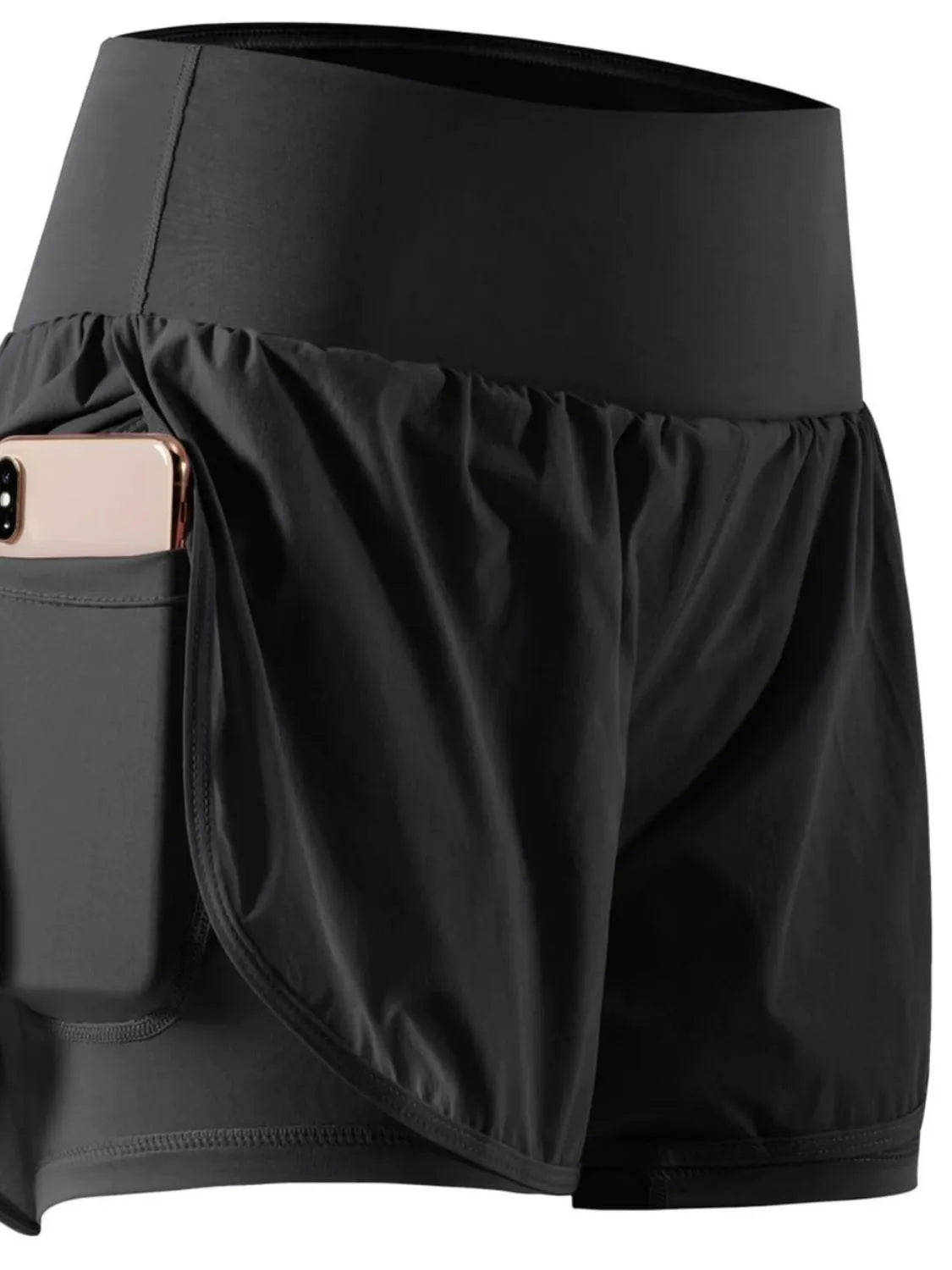 Pocketed High Waist Active Shorts Trendsi