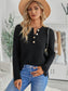 Women Button Detail Long Sleeve Knit Top nicholesgifts