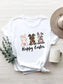 HAPPY EASTER Round Neck Short Sleeve T-Shirt nicholesgifts