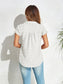 Women Swiss Dot Button Up Cap Sleeve Shirt nicholesgifts