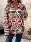 Geometric Half Zip Long Sleeve Sweatshirt nicholesgifts