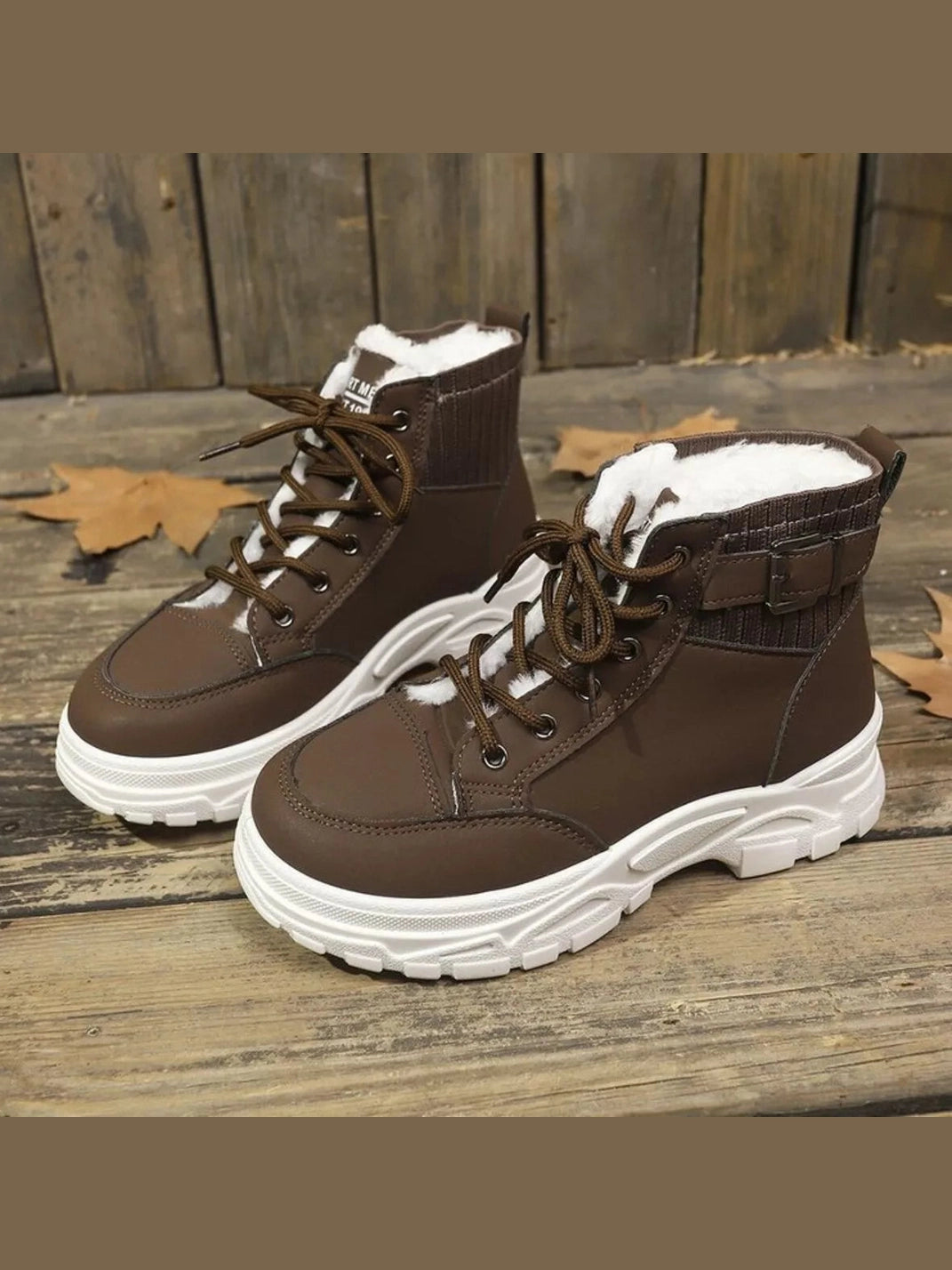 Plush Lining Lace Up Boots nicholesgifts