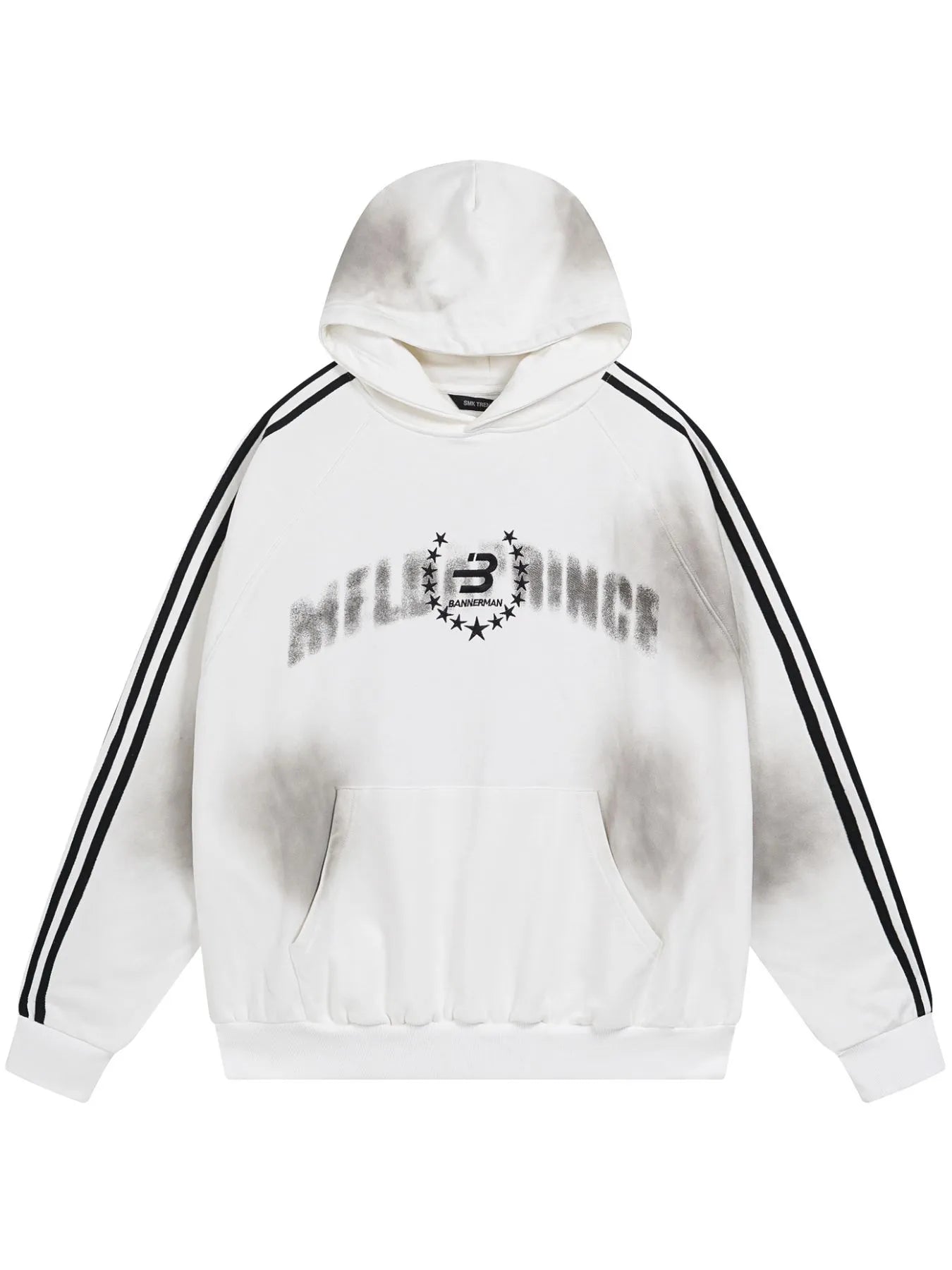 Men's Washed Graphic Striped Sleeve Hoodie NicholesGifts