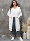 Plus Size Long Sleeve Pocketed Cardigan Trendsi
