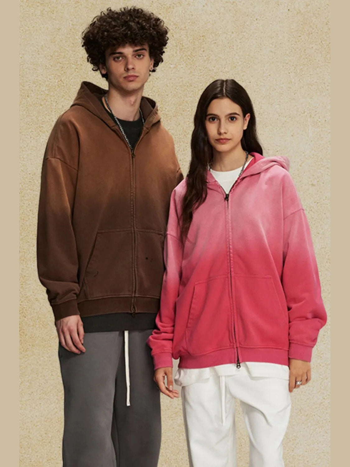 Men's Gradient Zip Up Drop Shoulder Hoodie NicholesGifts