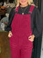 Distressed Wide Leg Corduroy Overalls nicholesgifts