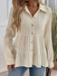Women Striped Button-Down Tiered Shirt nicholesgifts