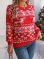 Christmas Element Round Neck Long Sleeve Sweater nicholesgifts