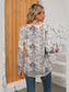 Printed Square Neck Long Sleeve Blouse nicholesgifts