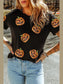 Sequin Pumpkin Round Neck Short Sleeve T-Shirt nicholesgifts