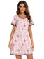 Contrast Trim Short Sleeve Lounge Dress nicholesgifts