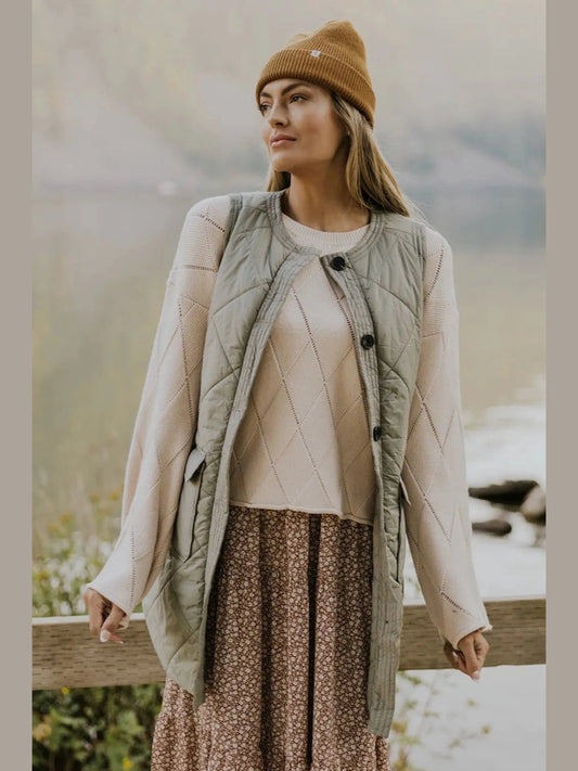 Button Up Pocketed Vest Coat nicholesgifts