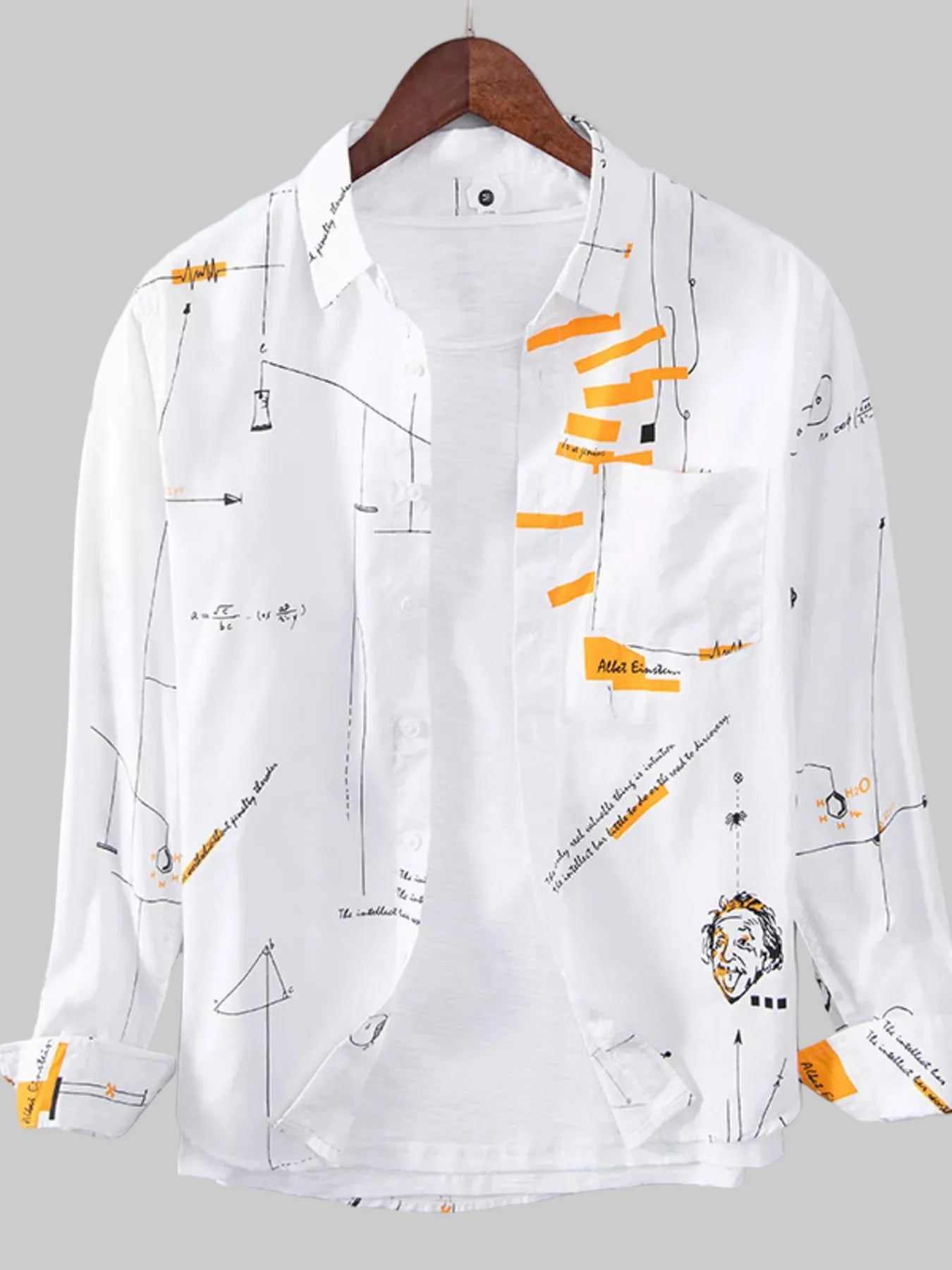 Men's Plus Size Casual Printed Long Sleeve Shirt nicholesgifts