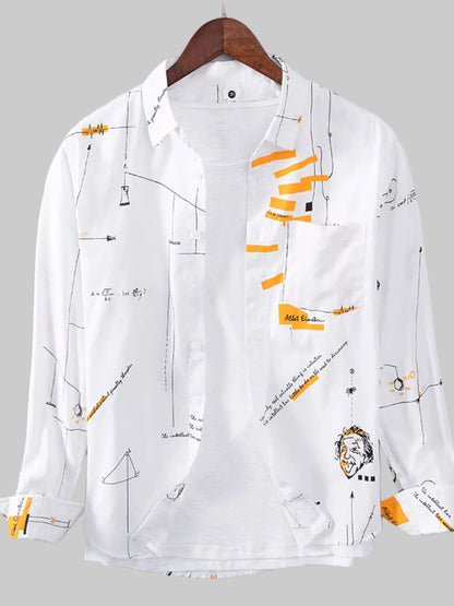 Men's Plus Size Casual Printed Long Sleeve Shirt nicholesgifts
