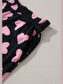 Heart Print Long Sleeve Top and Shorts Lounge Set nicholesgifts