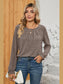 Ruched Round Neck Flounce Sleeve T-Shirt nicholesgifts