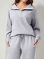 Relaxed Fit Quarter-Zip Top and Pants Set nicholesgifts