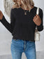 Women Eyelet Round Neck Long Sleeve Blouse nicholesgifts