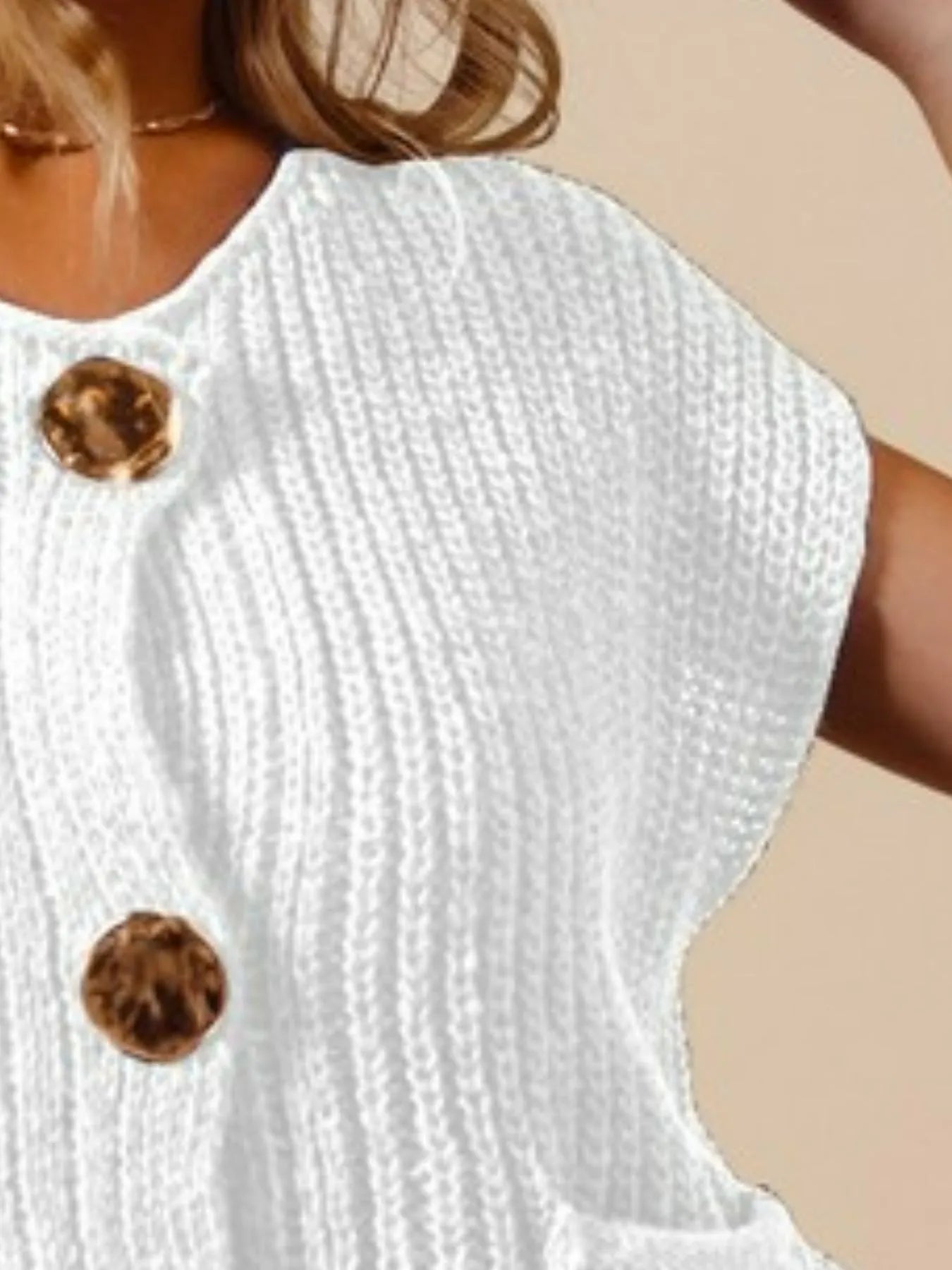 SO ME Big Metal Button Front Sweater Vest nicholesgifts