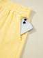 Women Color Block Patchwork Half Button Top and Shorts 2pcs Set nicholesgifts