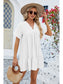 Women Ruched Tiered V-Neck Short Sleeve Mini Dress nicholesgifts