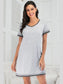 Contrast Trim Short Sleeve Lounge Dress nicholesgifts