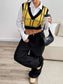 Plaid V-Neck Cropped Sweater Vest nicholesgifts