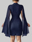 Cutout Bodycon Mini Dress with Cape Sleeves nicholesgifts