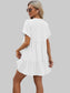 Women Ruched Tiered V-Neck Short Sleeve Mini Dress nicholesgifts